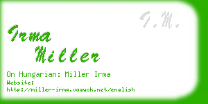 irma miller business card